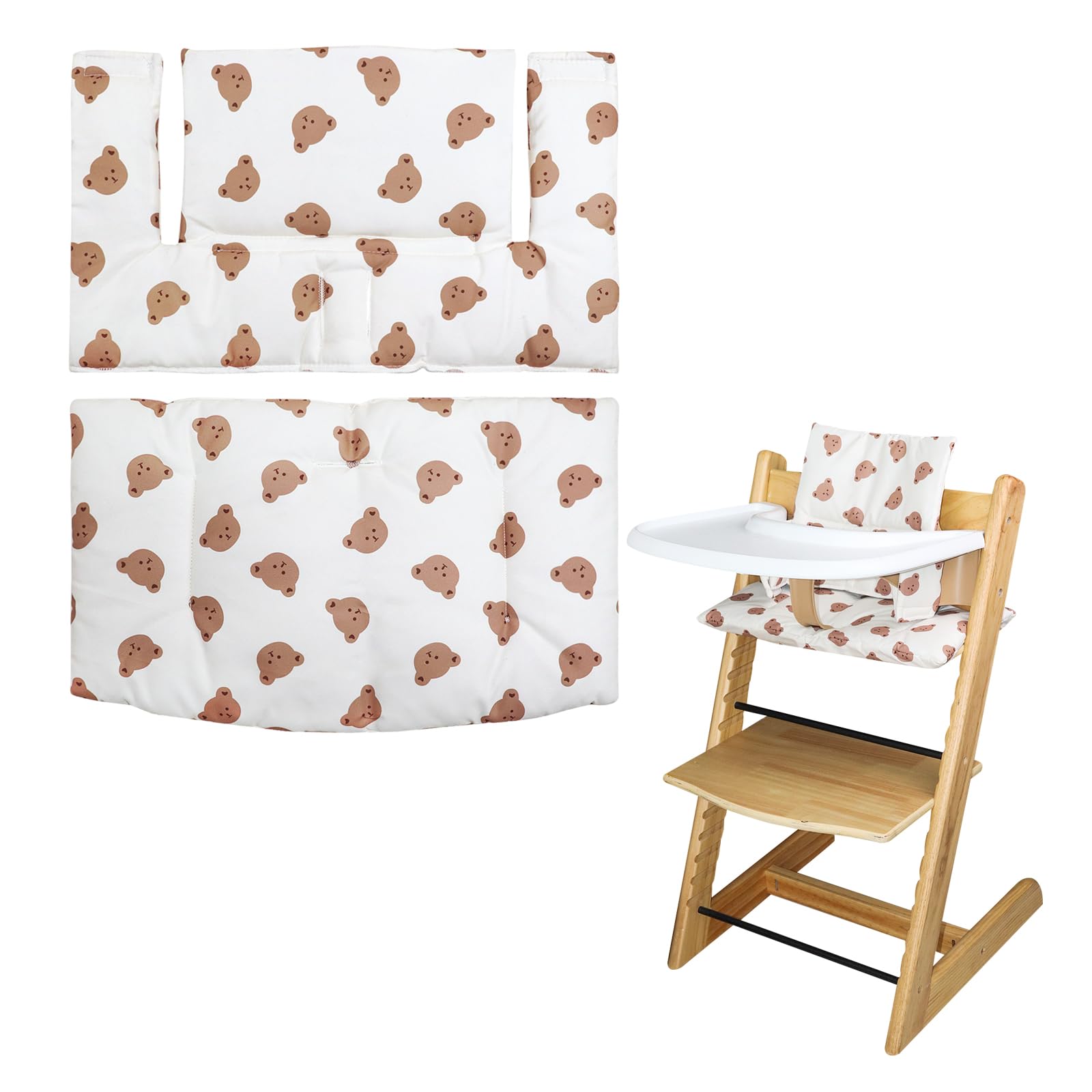 LLHQAMT Tripp Trapp cushion Front view – soft two-part design for comfy baby seating
