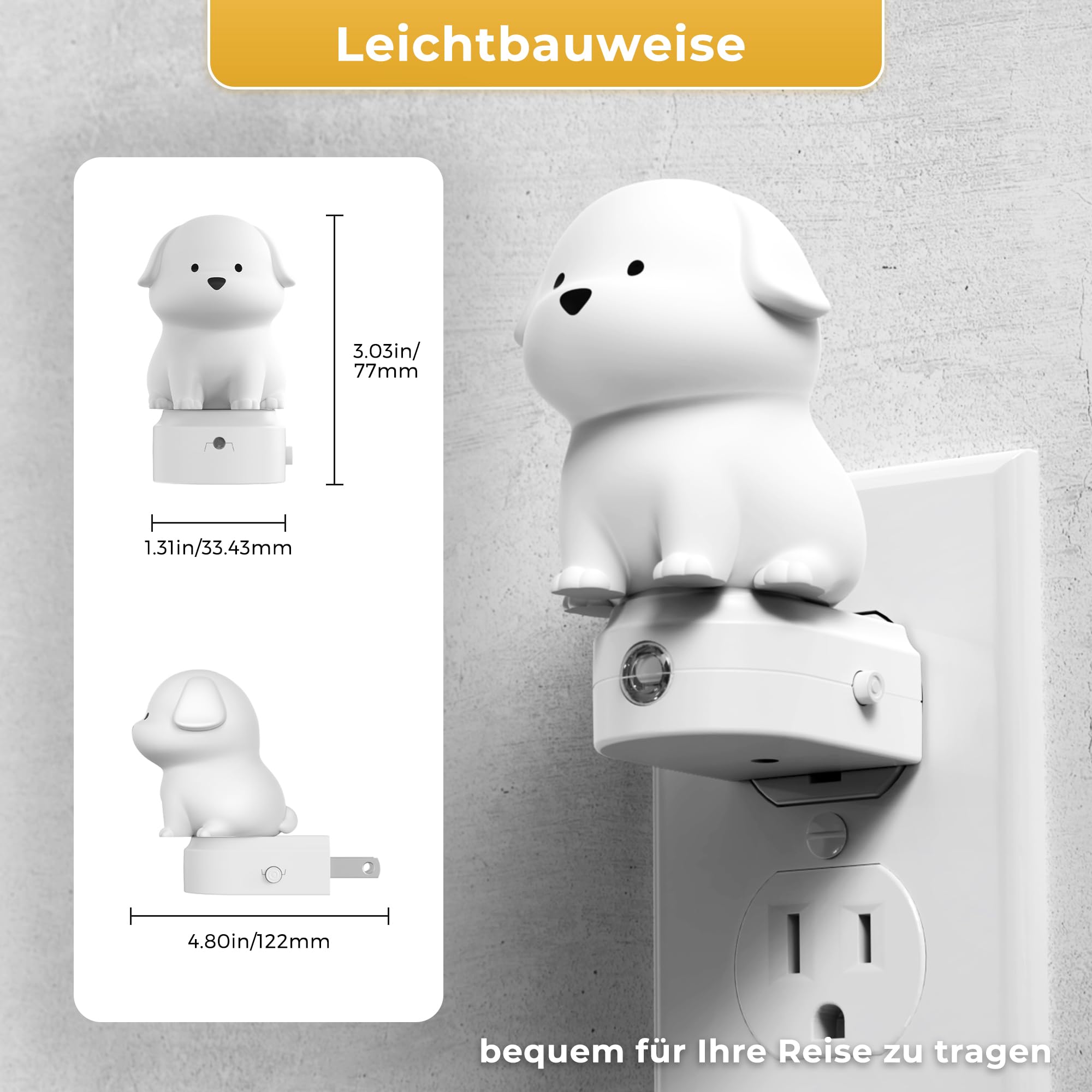 L LOHAS LED night light with memory and simple on/off controls.