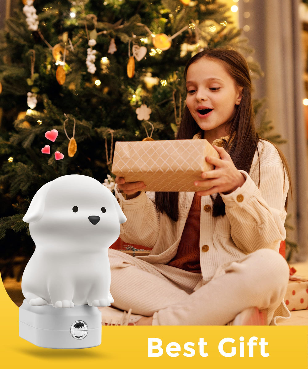 L LOHAS LED puppy night light adds cute room decor.