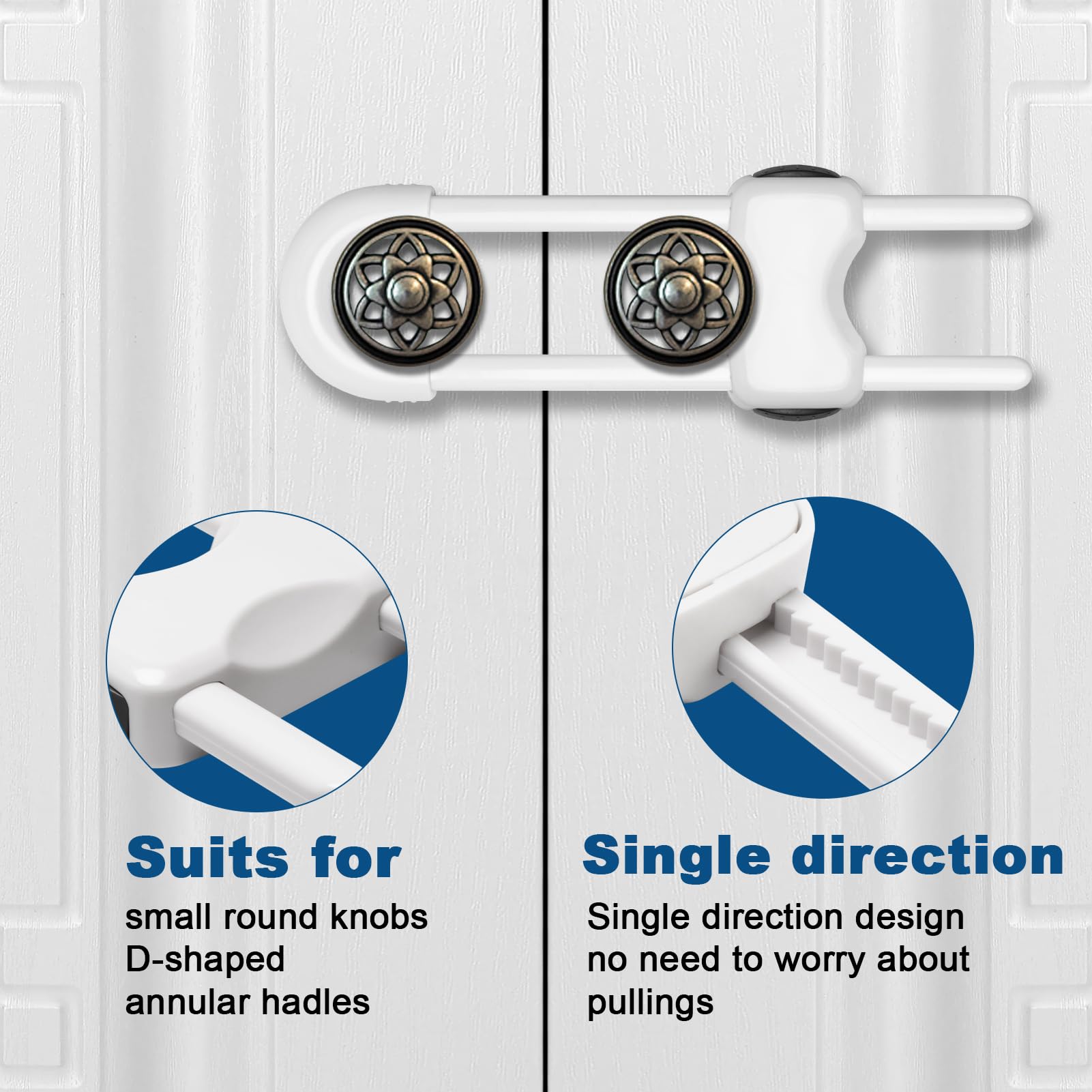 LLOOC lock for drawers white keeps contents safe while kids explore.