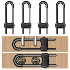 LLOOC cabinet locks installation on a cabinet handle for quick secure setup.