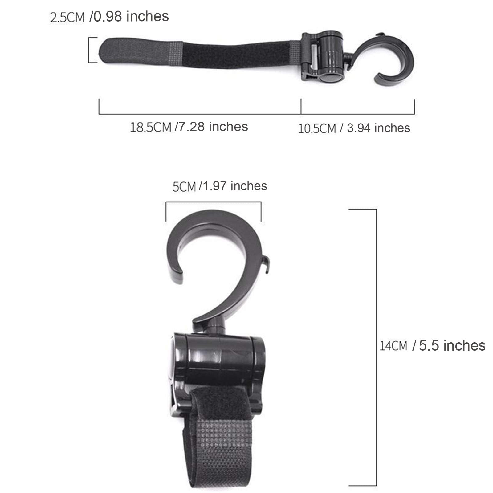 LLUFO stroller hooks pack in packaging highlighting easy installation.