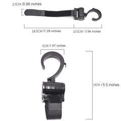 LLUFO stroller hooks pack in packaging highlighting easy installation.