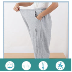 Lmaray cropped leg bag pants ideal for daily wear with catheter access practicality.