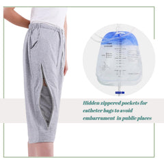 Lmaray catheter leg bag pants feature an elastic waistband for a flexible, comfortable fit.