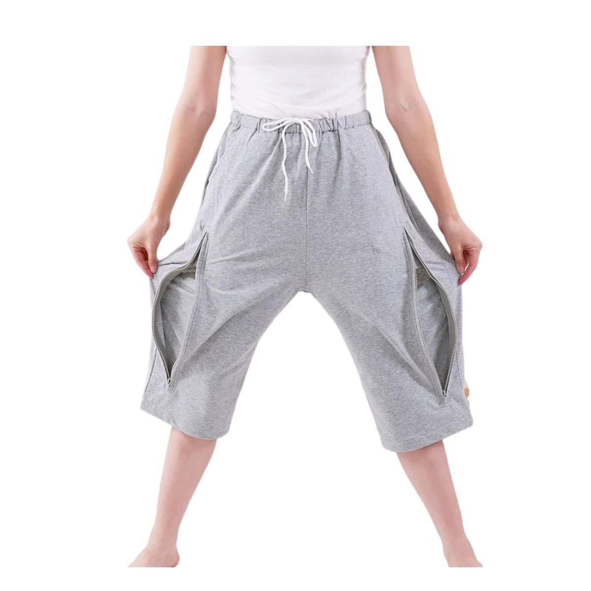 Lmaray catheter leg bag pants with a side pocket for discreet drainage access.