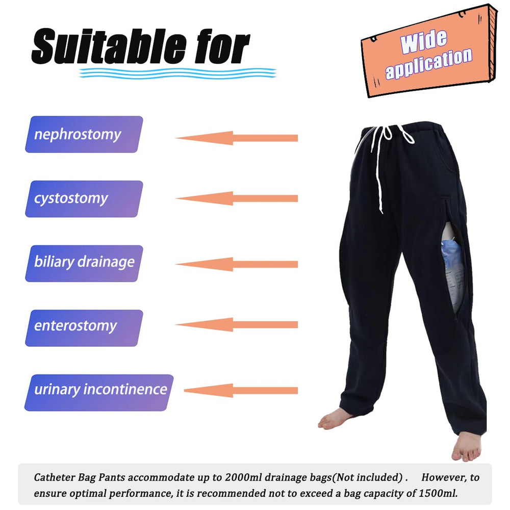 Lmaray catheter leg pants pocket detail with zipper security