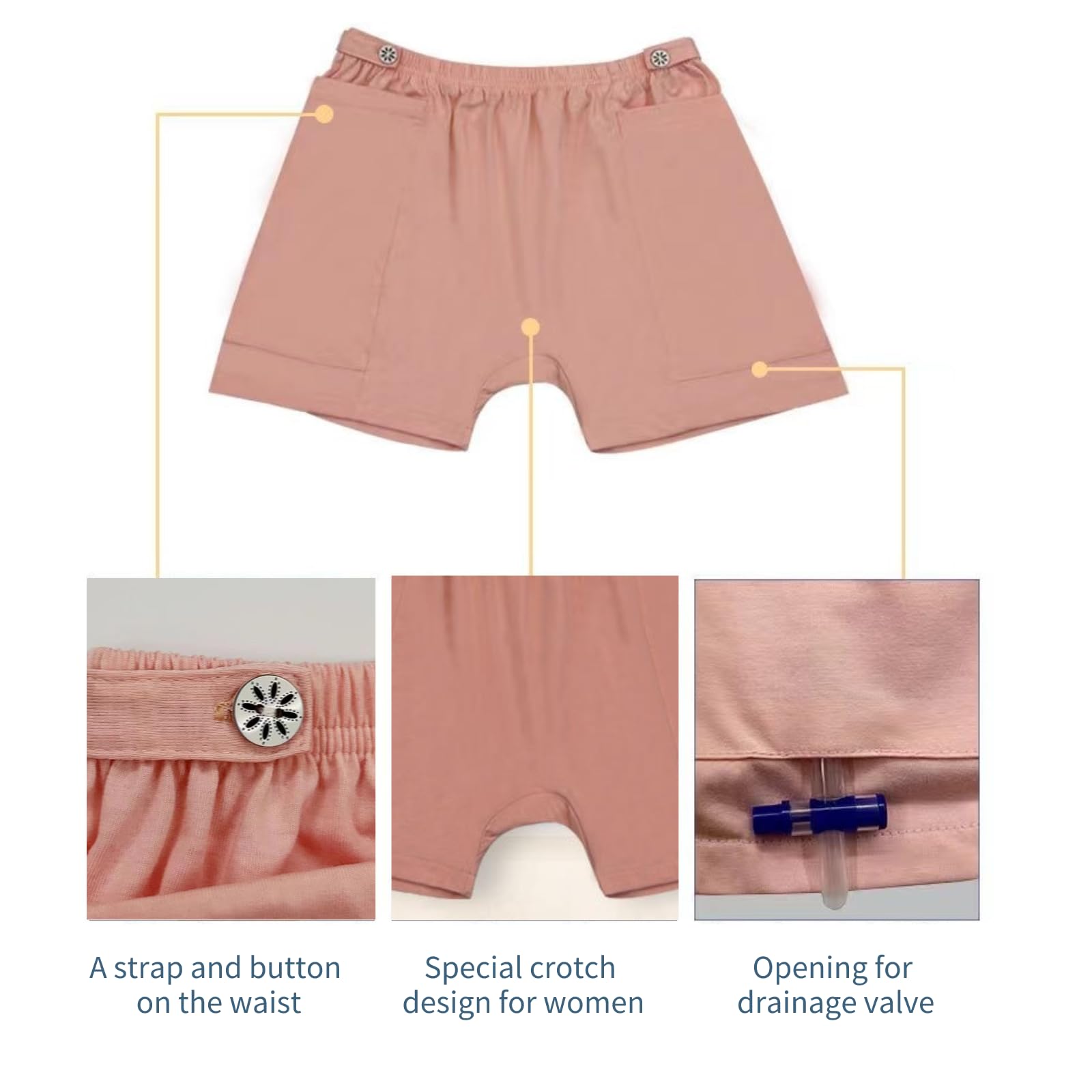 Lmaray ostomy drainage shorts provide a discreet, comfortable design