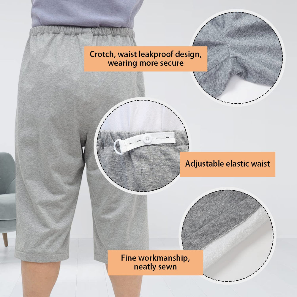 Lmaray patient care pants elastic waist for adjustable comfort and leakage prevention.