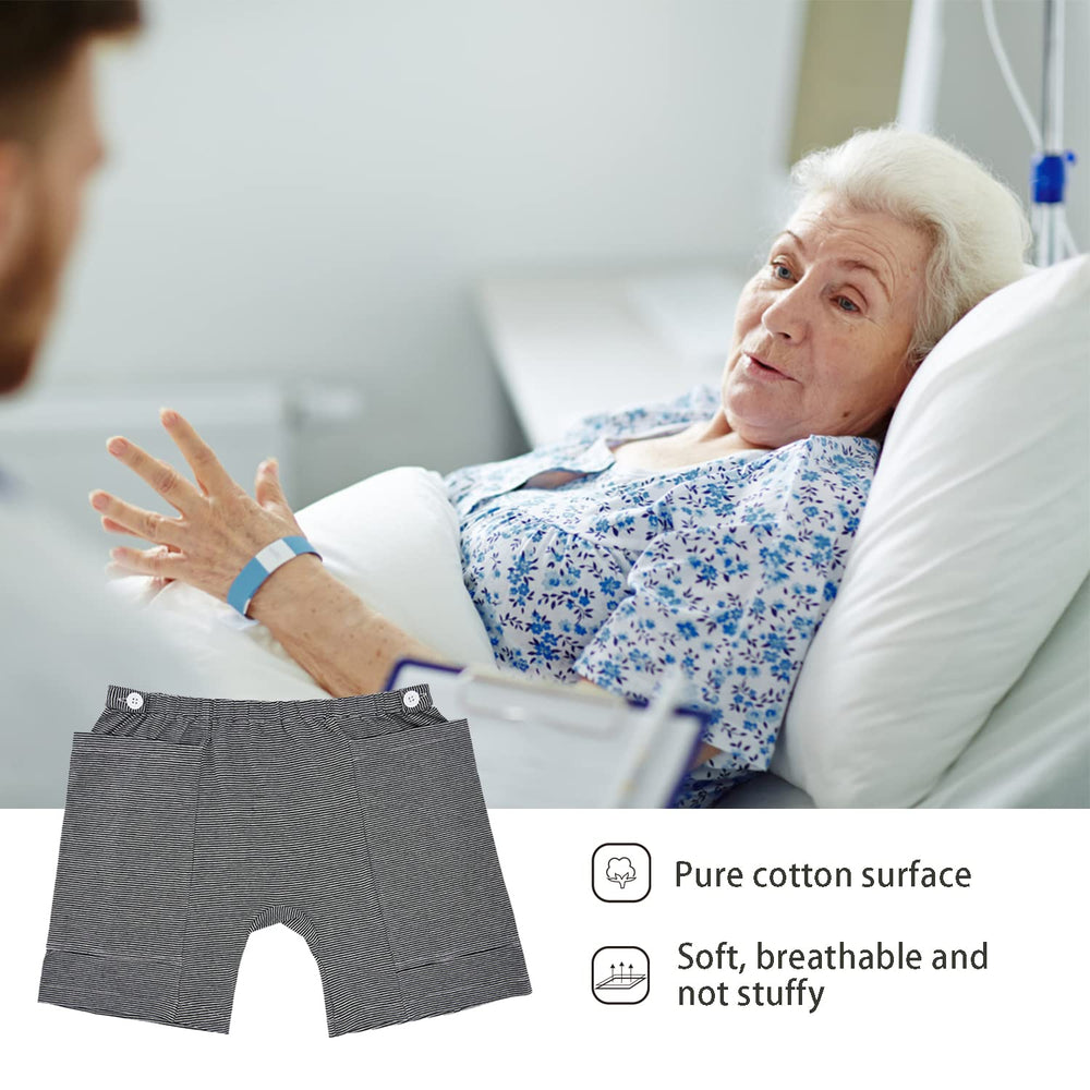 Lmaray Urine Bag Pants drainage-hole access visible under pocket for discreet use.