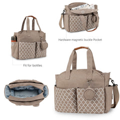 Lmbabter tote with front pockets for quick-access essentials