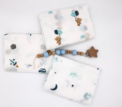 LMED Babyland clouds pattern cloth lightweight and breathable for daily use.
