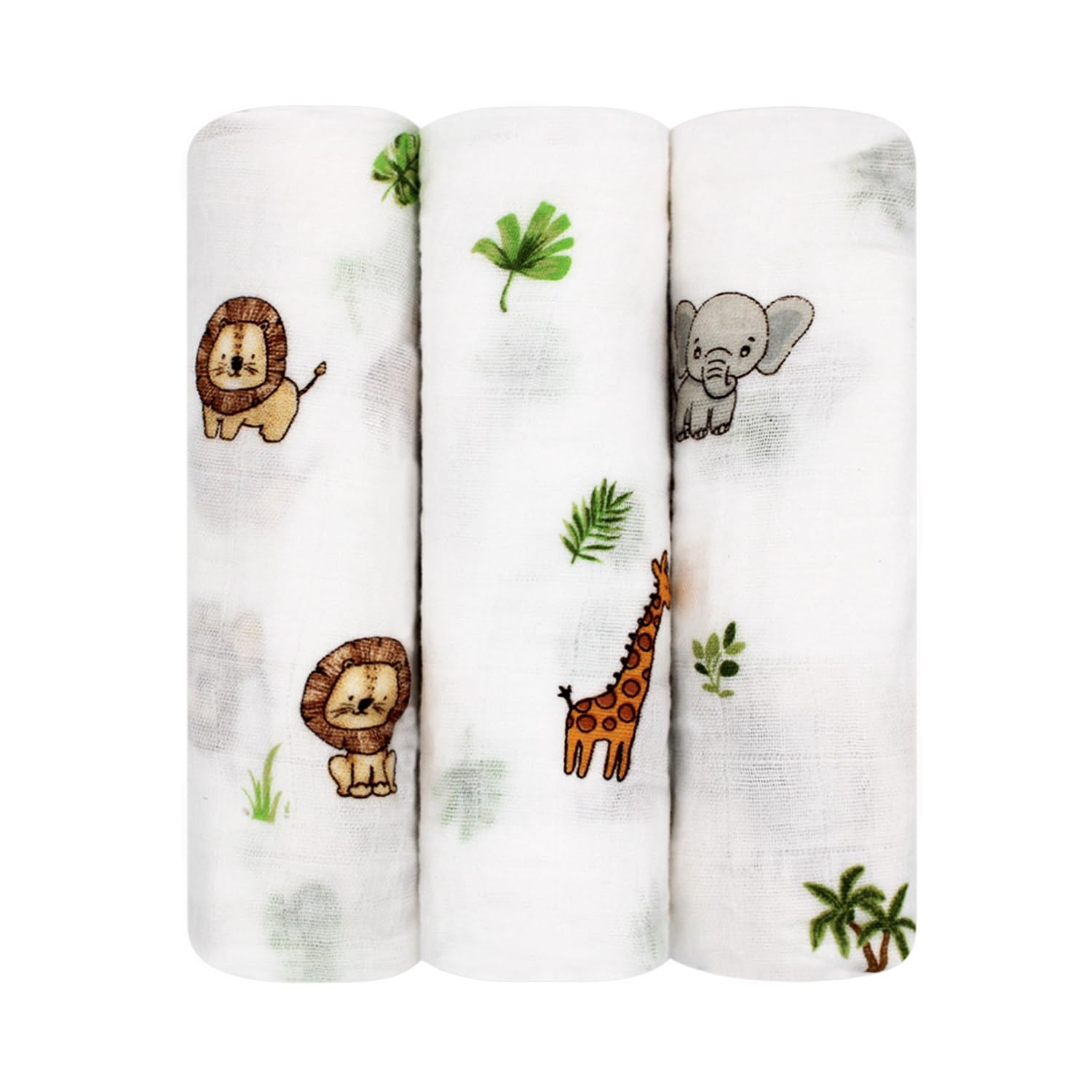 LMED Babyland muslin receiving cloth in safari pattern for gentle newborn care.