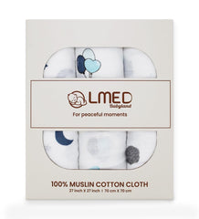 LMED Babyland teddy bear pattern cloth ideal for burping and cuddling moments.