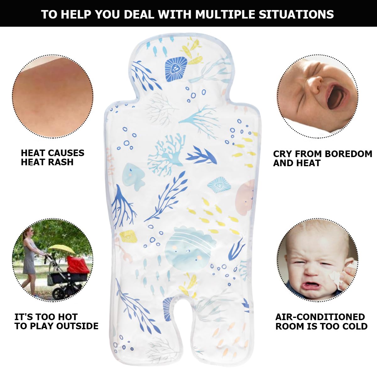 Gift-ready LNQ LUNIQI cooling pad for strollers and high chairs