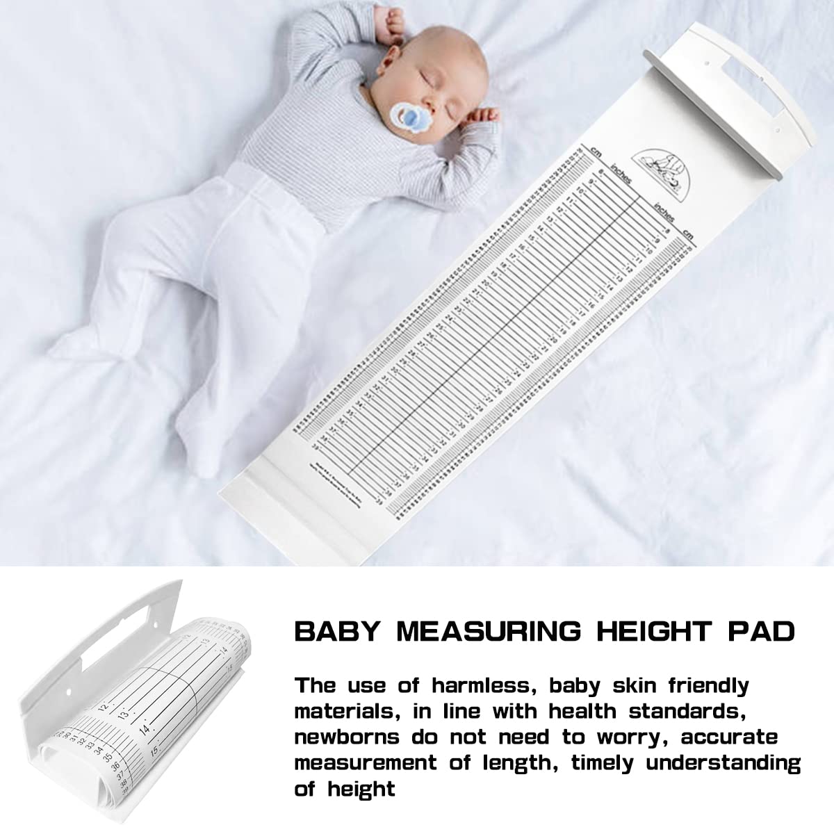 LNQ LUNIQI wall-mount holes on height ruler for space-saving nursery setup