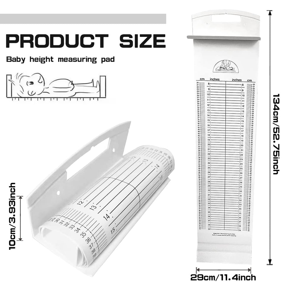 LNQ LUNIQI growth chart mat infant showing graphic instructions for confident measuring