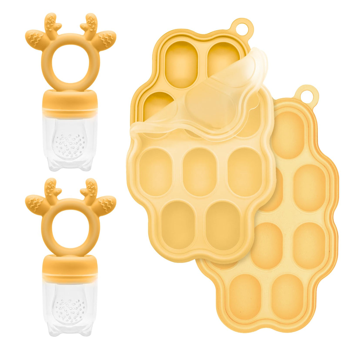 Lnxusoqs baby fruit feeder and teether in silicone for safe self-feeding