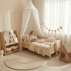 LOAOL child room decor canopy over play area promotes imaginative castle vibes.
