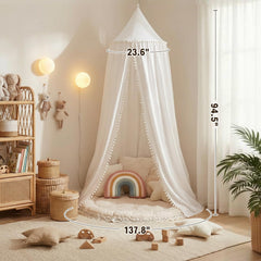 LOAOL soft blockout fabric canopy creates a calm private reading nook.