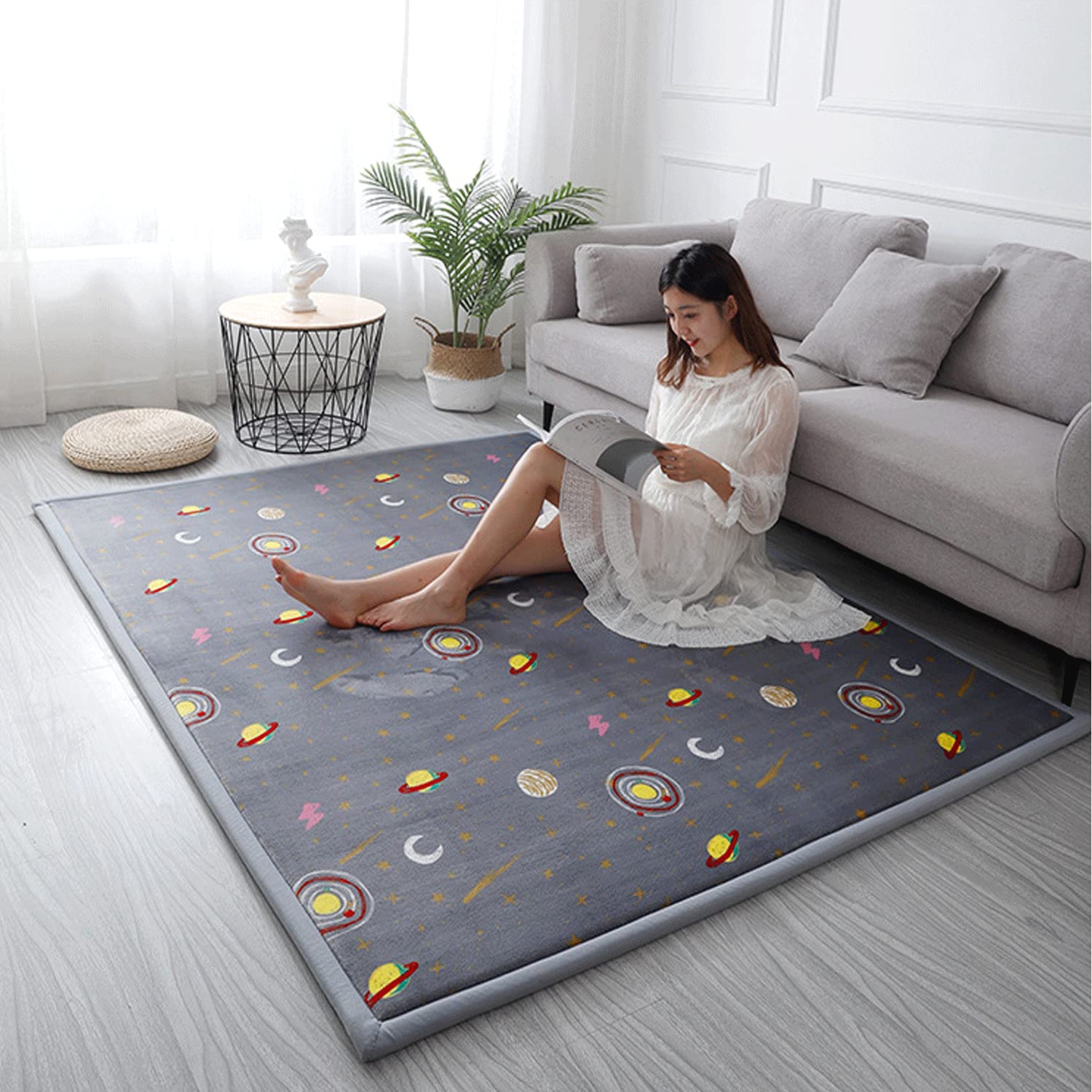 Loartee large 4-11x6-7 rug suits living rooms and nurseries.