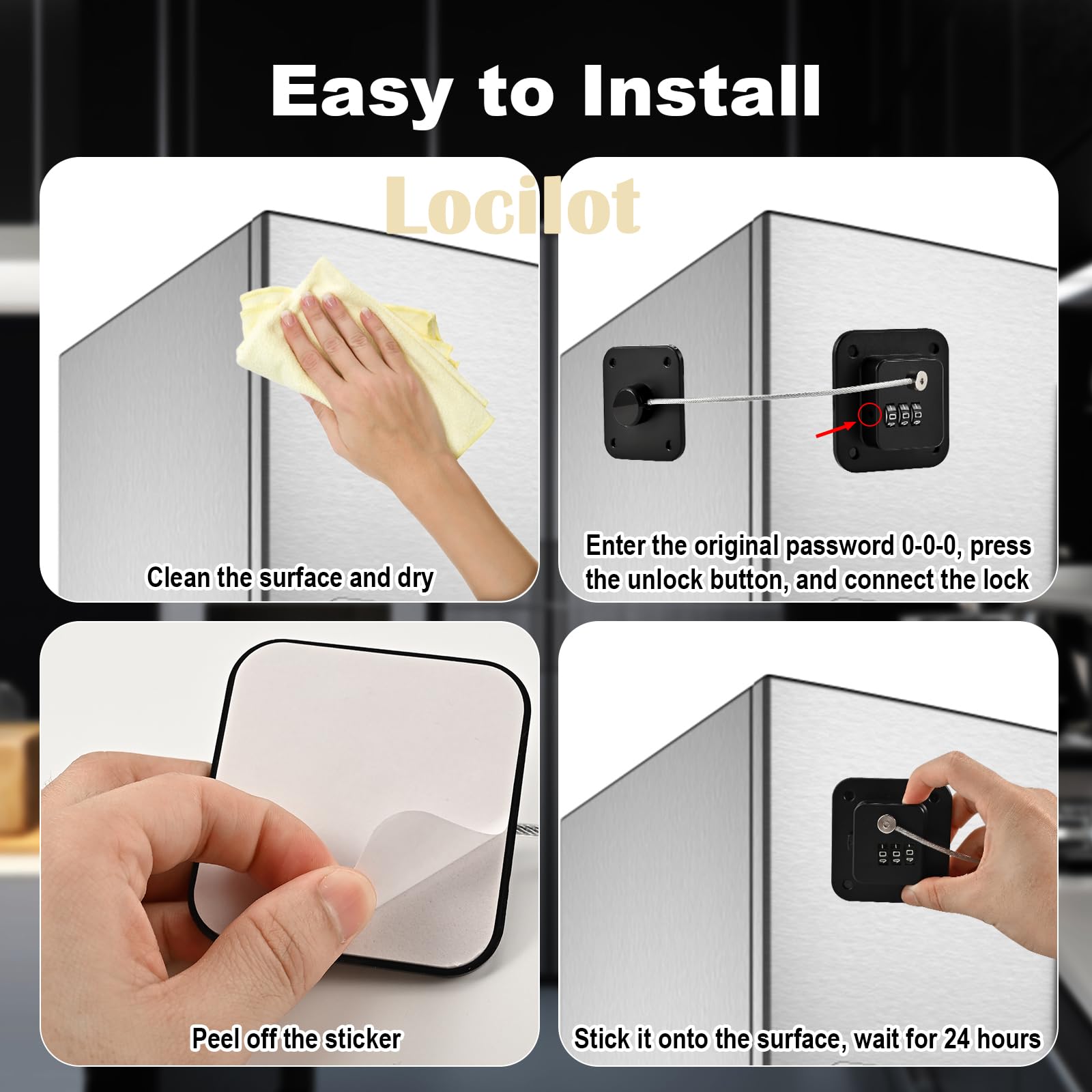 Locilot traceless stickers offer backup adhesion without visible damage.