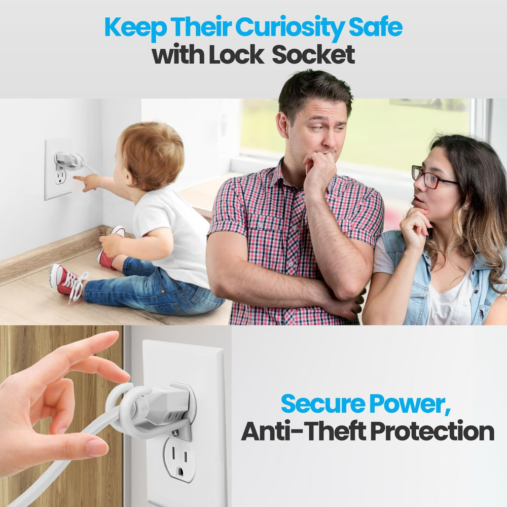Lock Socket tug-proof design helps prevent unplugging in high-traffic areas