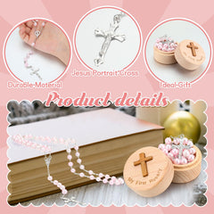 Loetere keepsake wooden box rosary—compact and durable keepsake for kids.