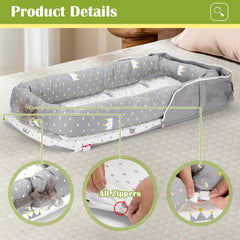 Loevin Crown Grey baby lounger bottom spine support design visible.