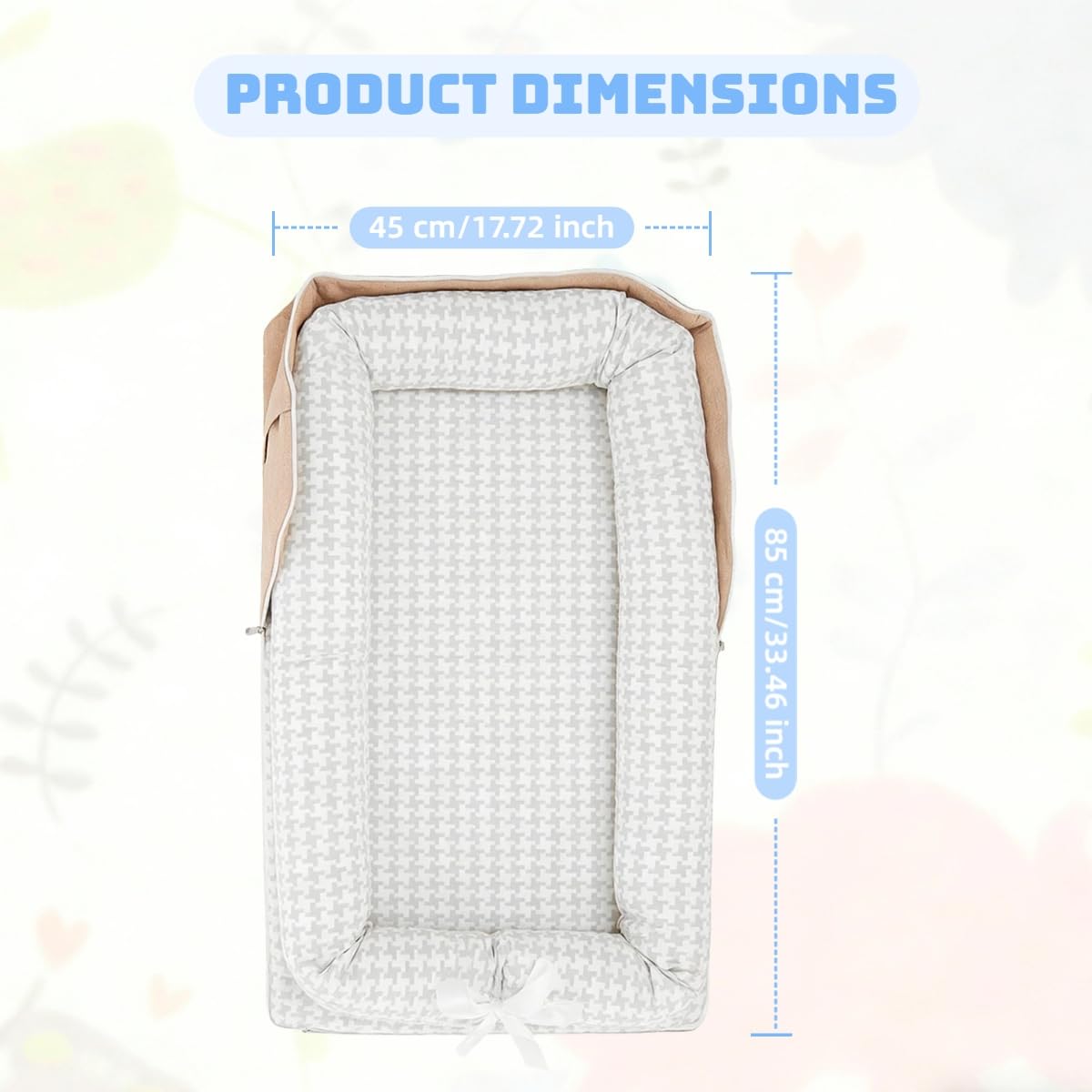 Loevin travel friendly baby lounger gray thousand bird check is lightweight