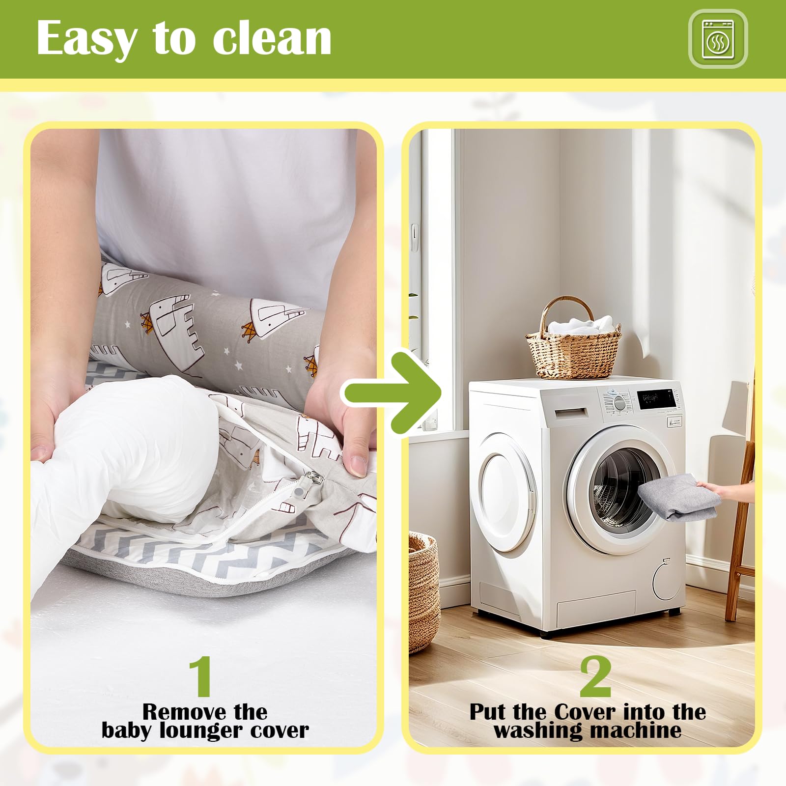 Loevin Baby Lounger shown for home and travel setups.