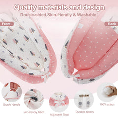 Loevin lounger measures 34.6 by 21 inches for newborns.