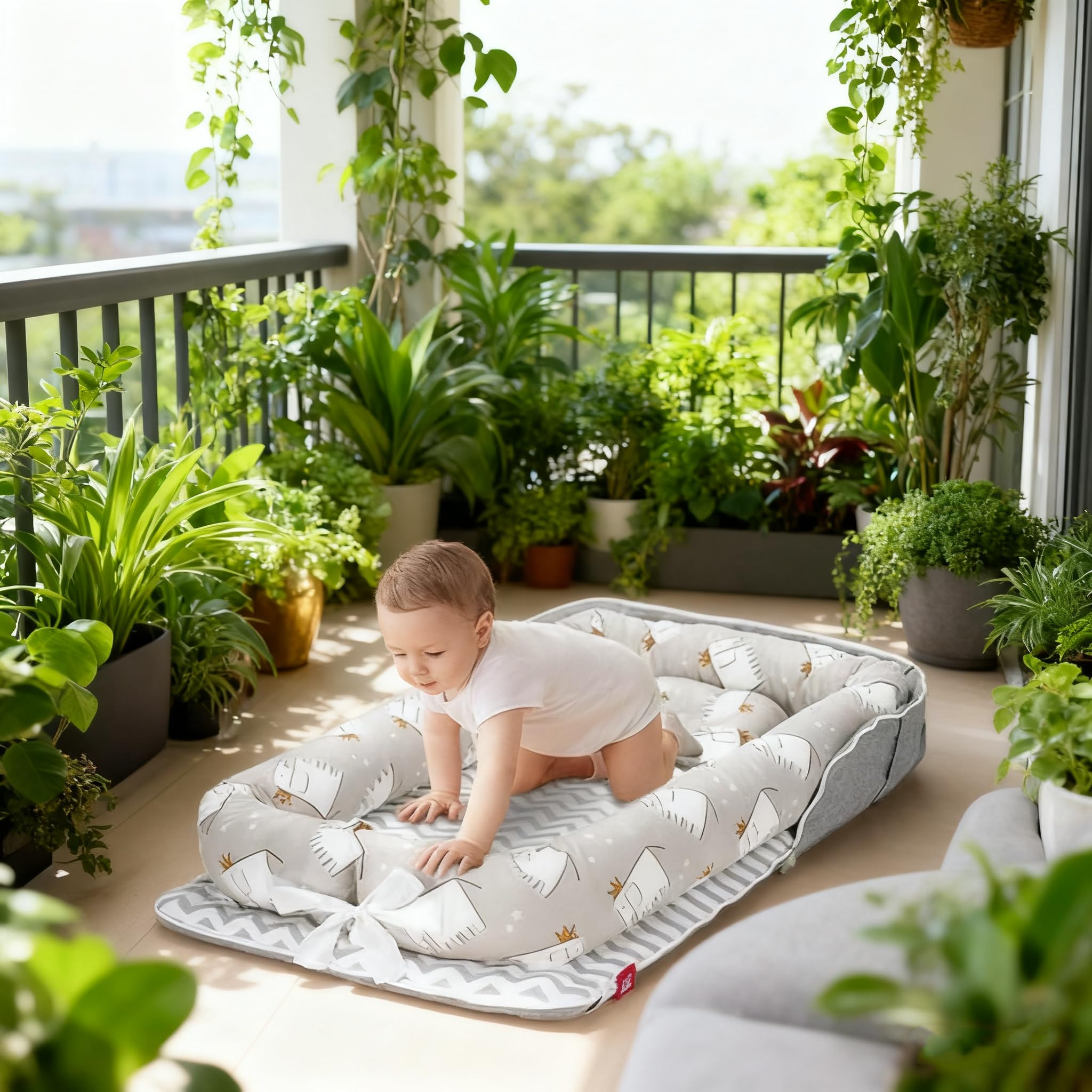 Loevin tummy time play mat offers hands-free supervision and engagement