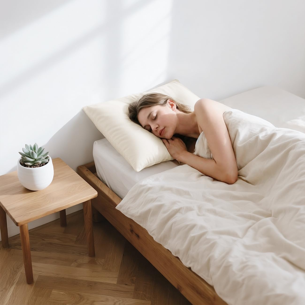 LOFE neck and head support—conforming loft for restful alignment.