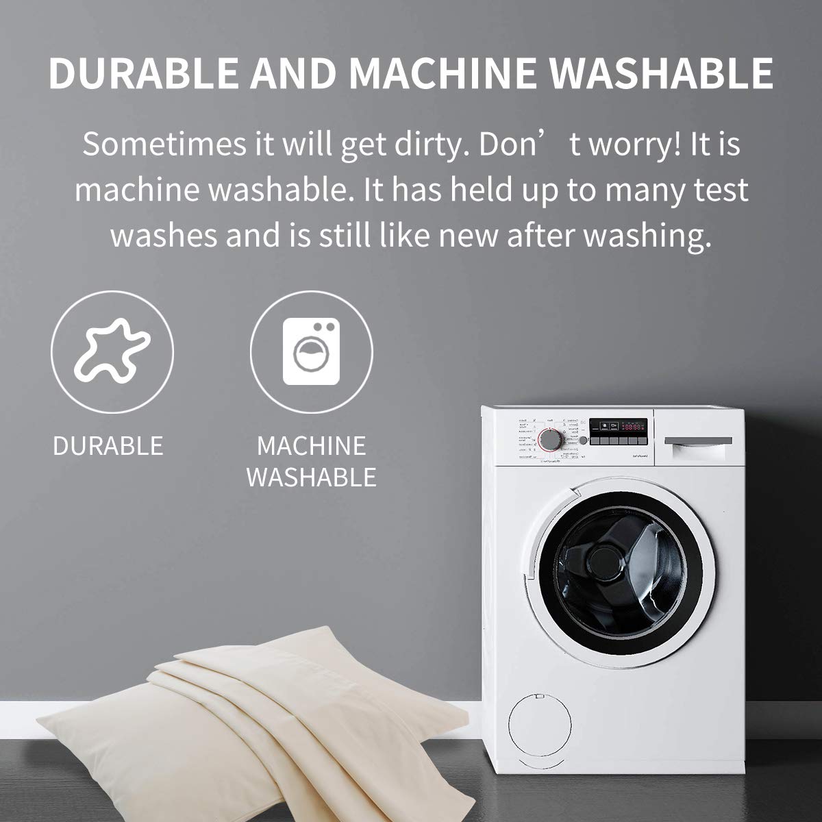 Lofe pillowcase demonstrates durable, machine-washable design.