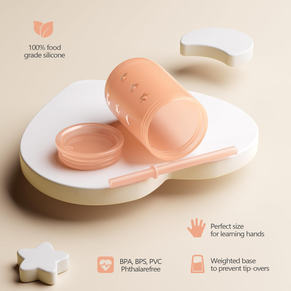 Login Life Sippy Cup coral lid opens and closes smoothly for parents.
