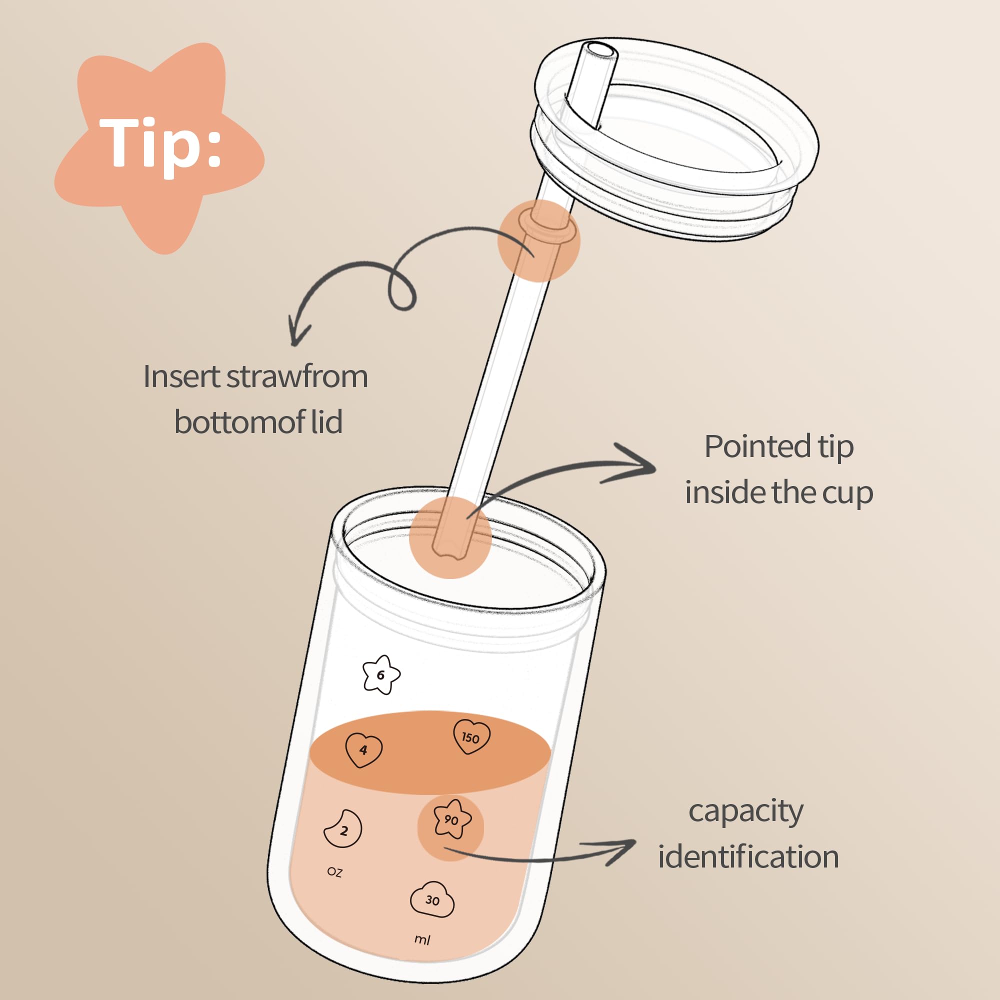 Login Life Sippy Cup coral straight-barrel shape helps little hands grip.