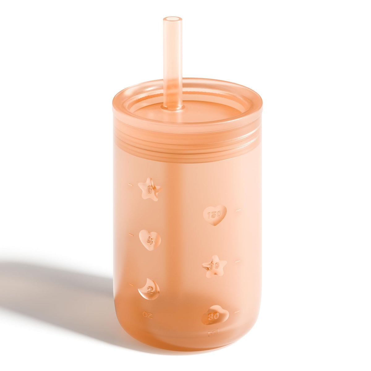 Login Life Sippy Cup coral straw lid for easy sipping on the go.