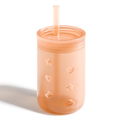 Login Life Sippy Cup coral straw lid for easy sipping on the go.