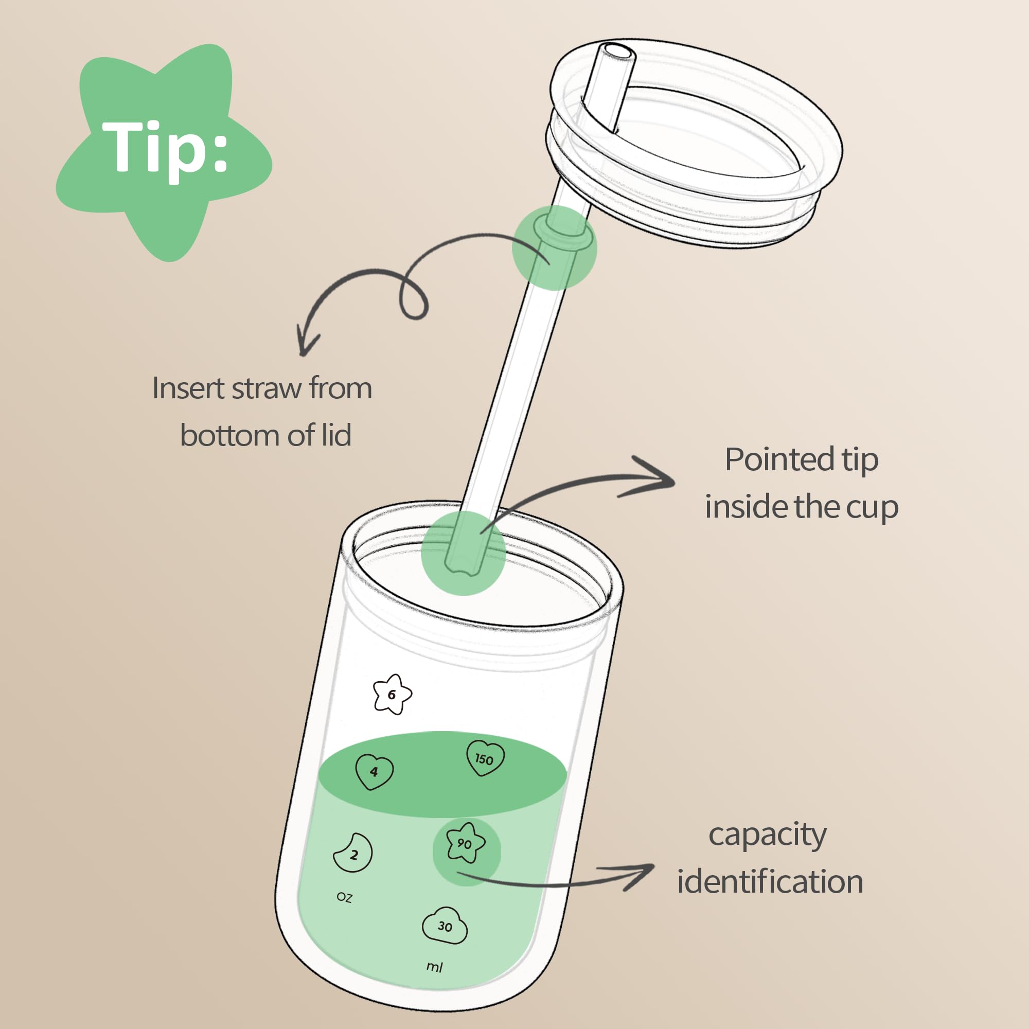Login Life Sippy Cup straight barrel shape aids small hands’ grip
