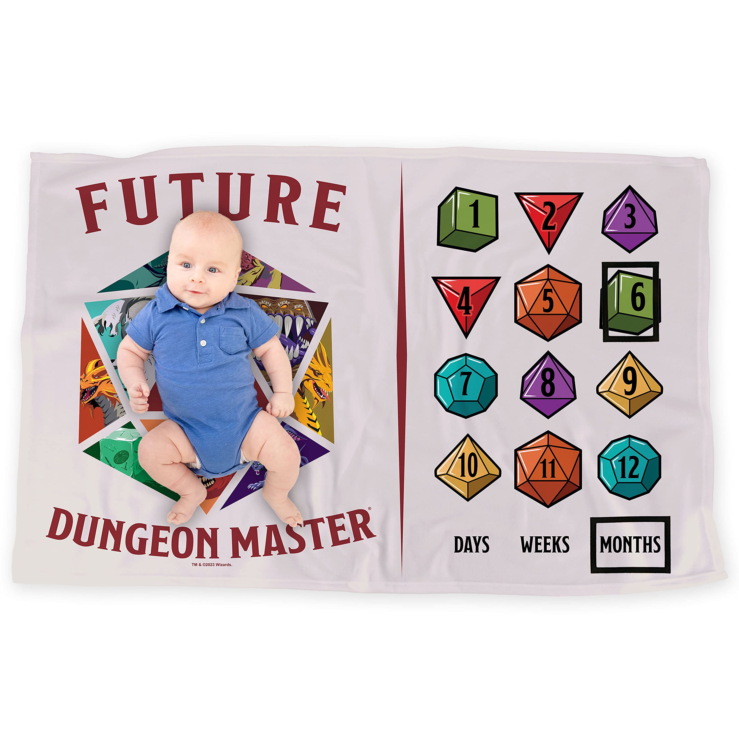 LOGOVISION D&D Gelatinous Cube milestone blanket for baby photos and growth milestones