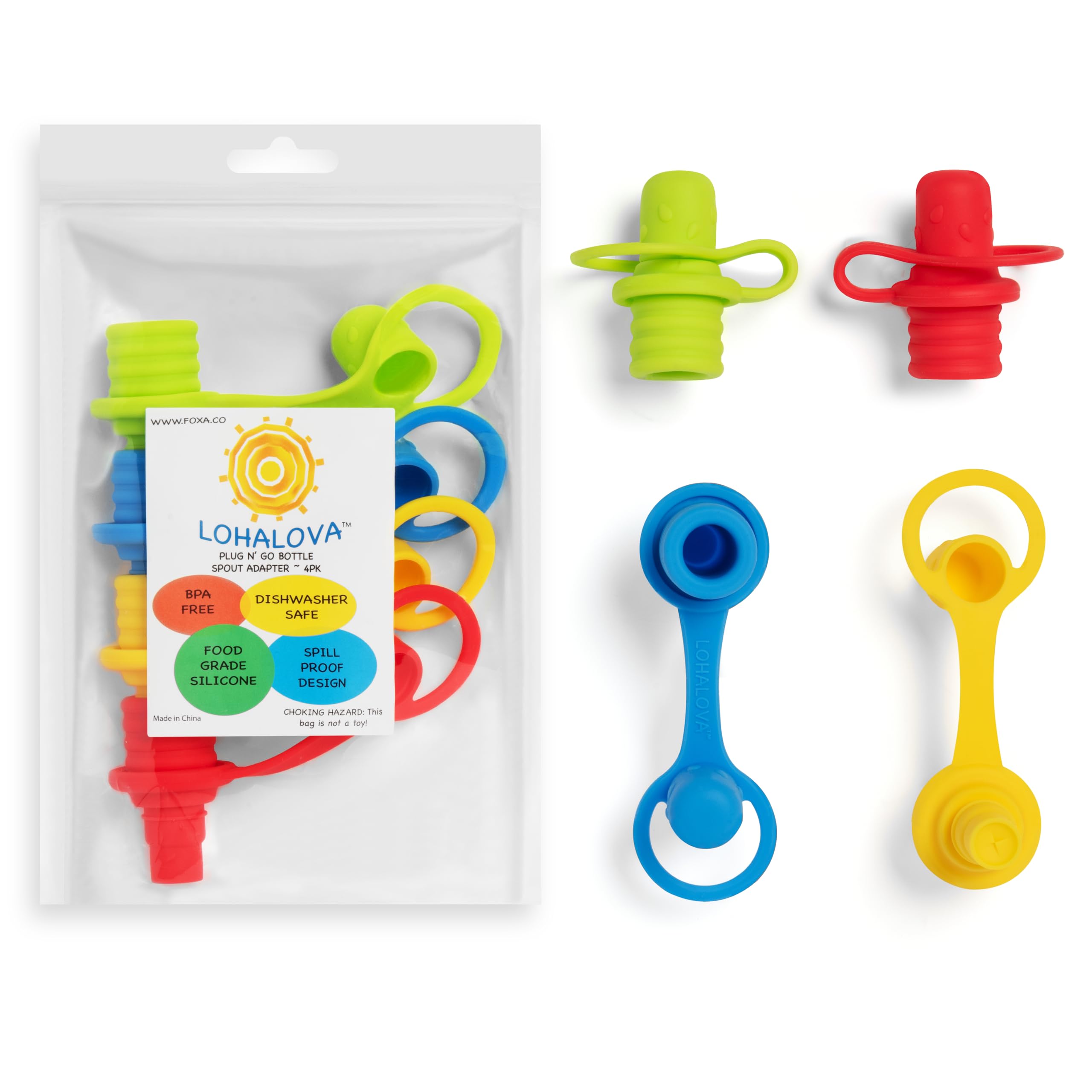 Lohalova spill-proof spout red top on bottle for mess-free hydration