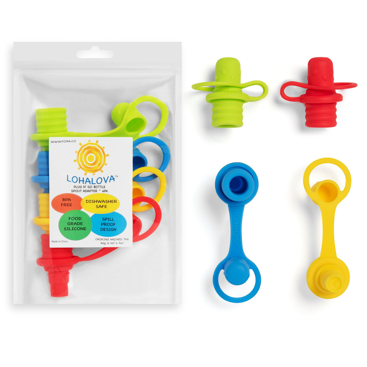 Lohalova spill-proof spout red top on bottle for mess-free hydration