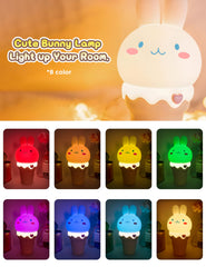LOHAS LED Bunny Ice Cream Night Light in 7-color mode offers vibrant bedtime vibes.