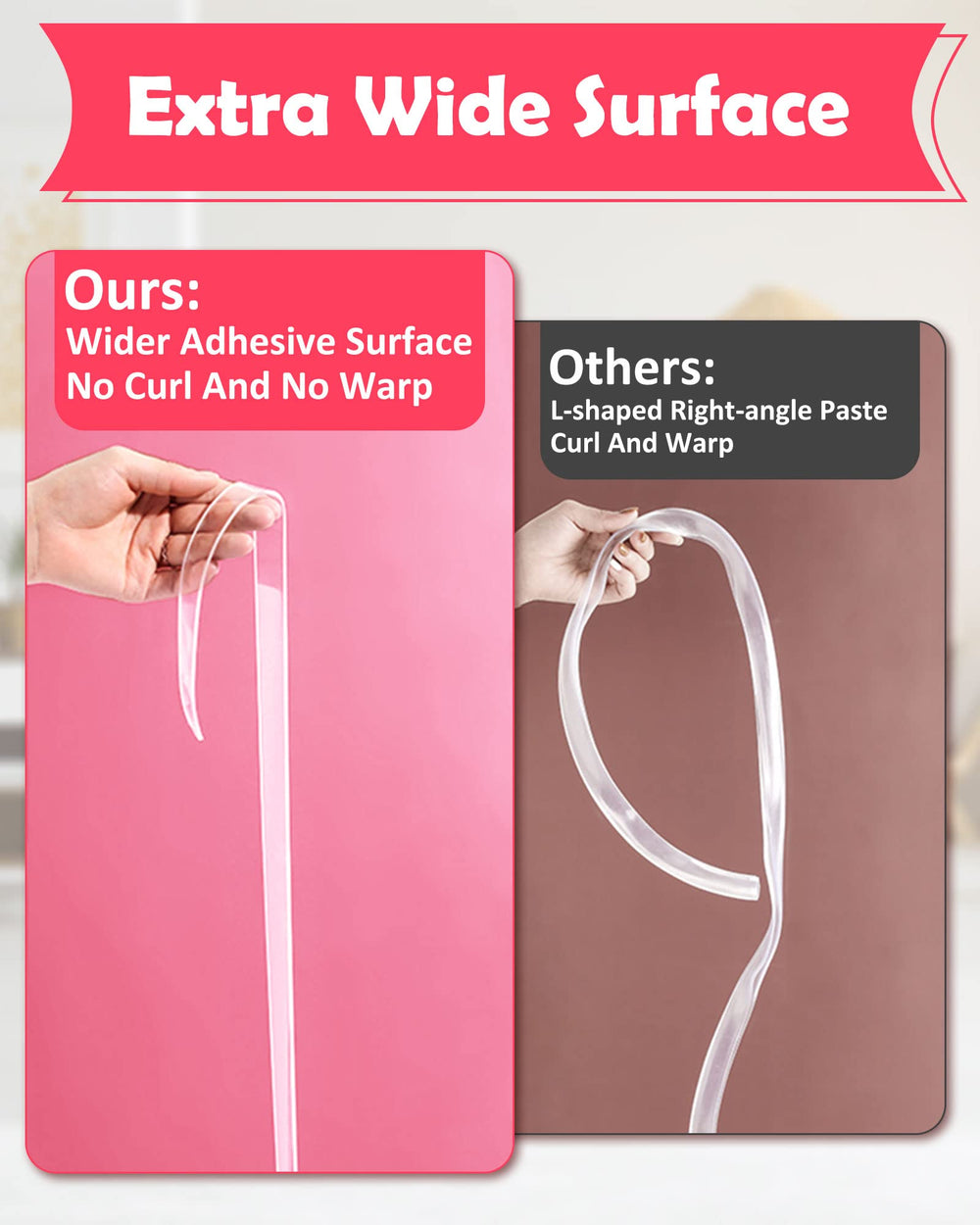 Loiion adhesive edge protector application demonstrates strong hold without surface damage