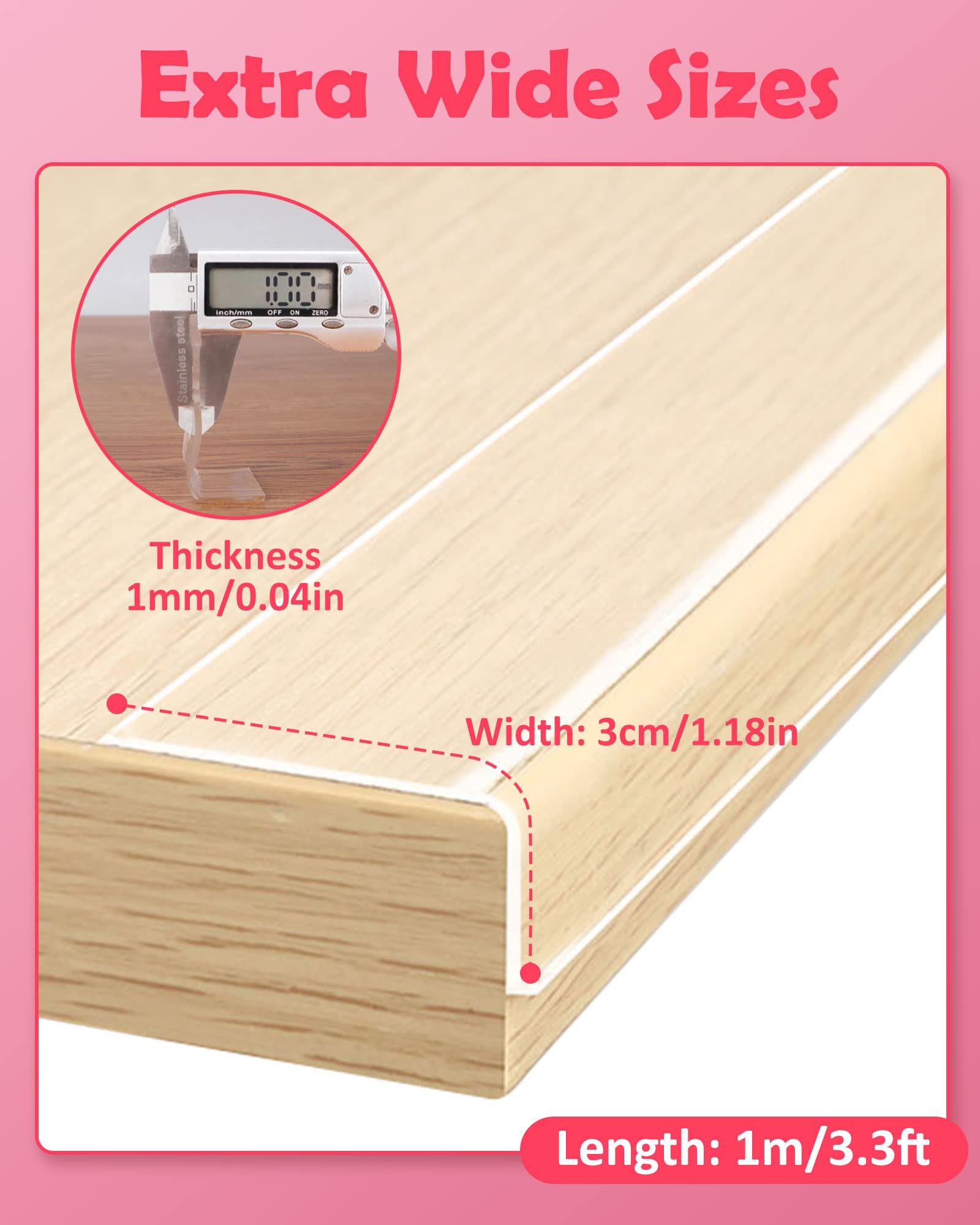 Loiion edge protector provides durable protection for desks and tabletops.