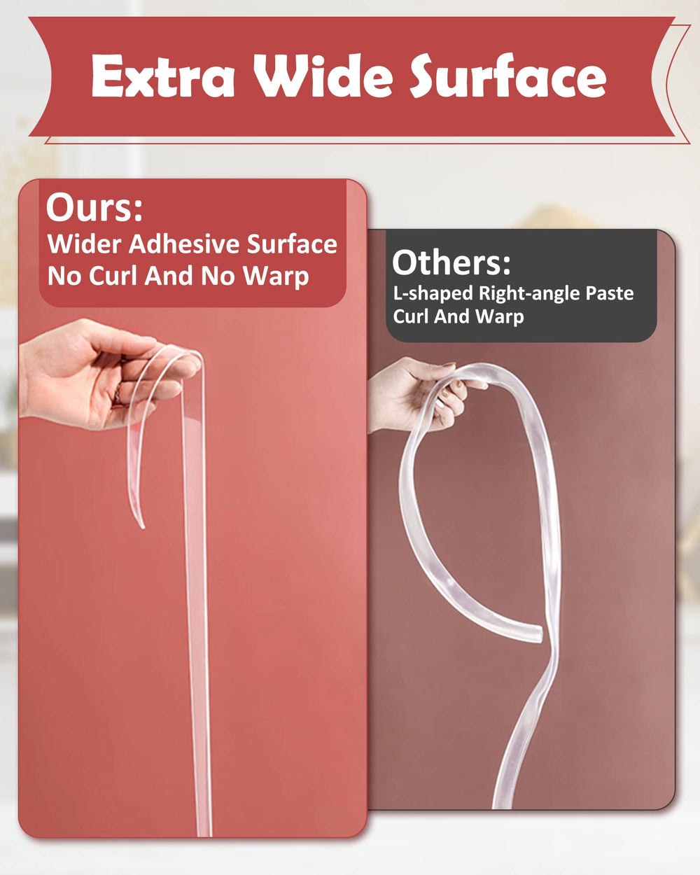 Loiion adhesive edge protector applied to a cabinet edge