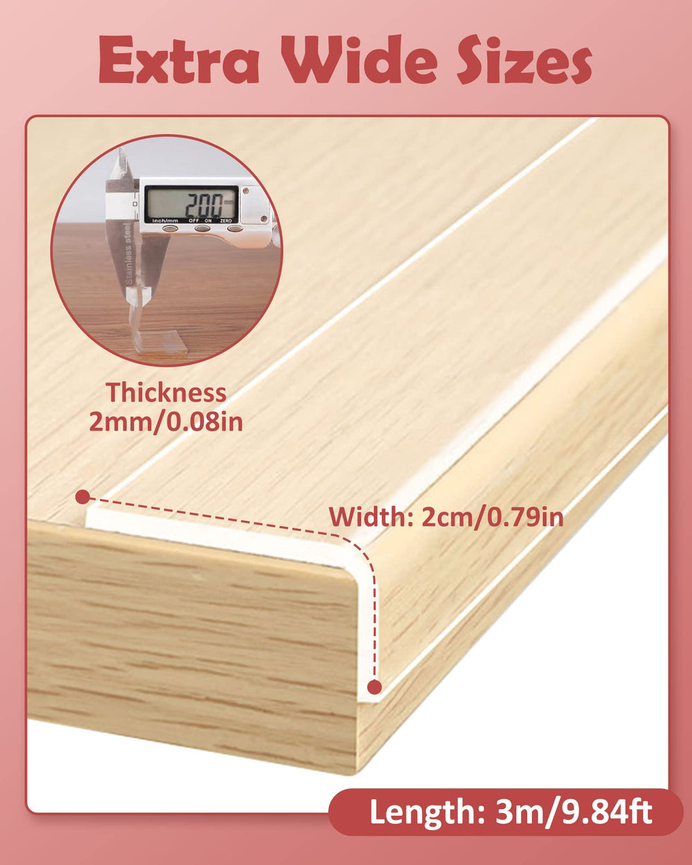 Loiion clear edge strip shown for easy removal from furniture
