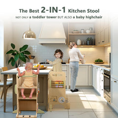LOL-FUN adjustable heights support growing kids for safe, independent tasks.