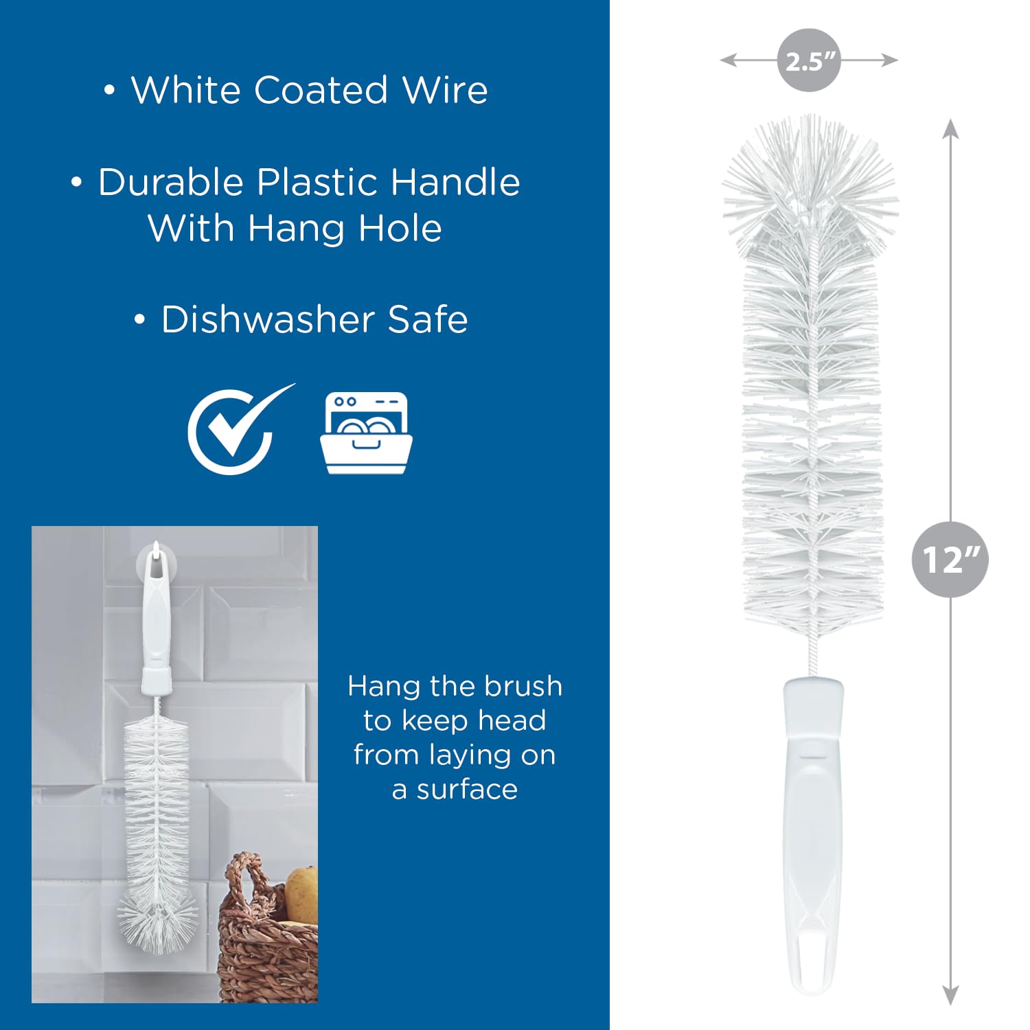 LOLA bottle brush cleaner 360-degree rotation enables complete access